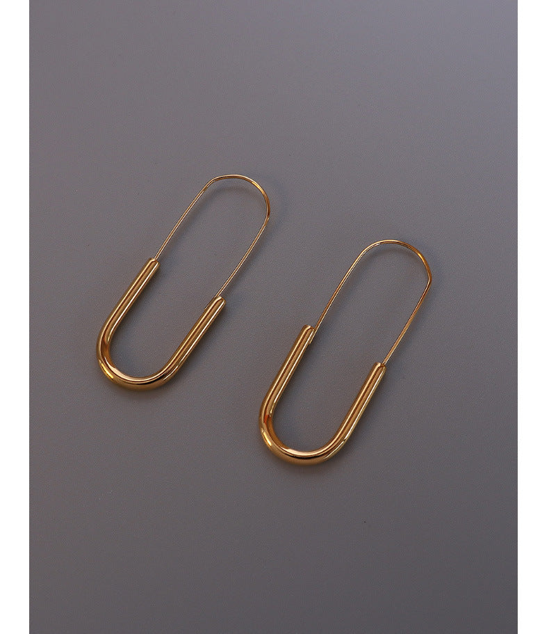 Stainless Steel Paperclip Earrings Set – Minimalist High-End Design, Gold & Silver Colors, Fashion Statement Jewelry for Women