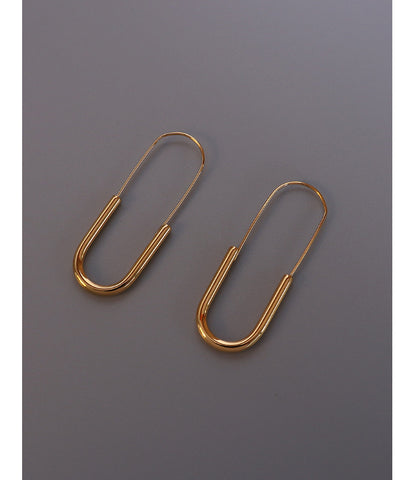 Stainless Steel Paperclip Earrings Set – Minimalist High-End Design, Gold & Silver Colors, Fashion Statement Jewelry for Women