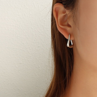 Geometric Circle Stainless Steel Hoop Earrings – Minimalist & Chic Fashion Jewelry