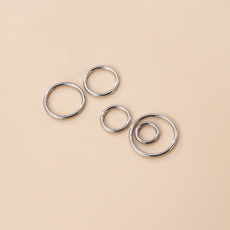 G23/F136 Titanium Seamless Hoop Ring Lip Nose Ear Piercing Jewelry 16G – Gold & Silver (6mm/8mm/10mm/12mm/14mm)