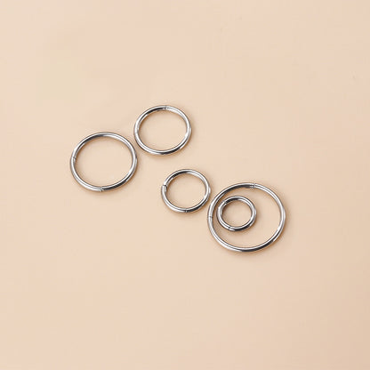 G23/F136 Titanium Seamless Hoop Ring Lip Nose Ear Piercing Jewelry 16G – Gold & Silver (6mm/8mm/10mm/12mm/14mm)