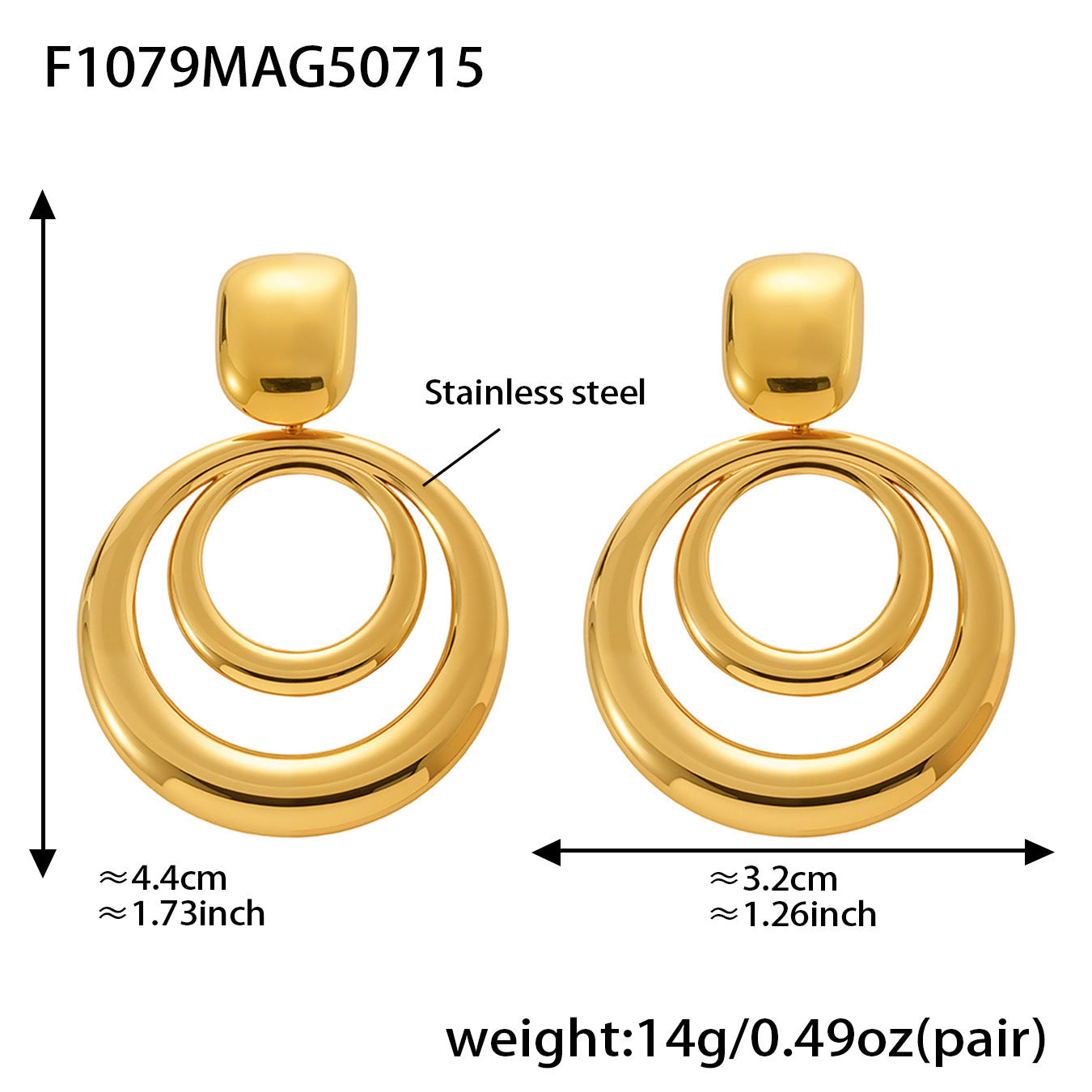 Geometric Multi-Layer Hoop Earrings Stainless Steel Statement Dangle Earrings – High Fashion Modern Jewelry | WANTI Jewelry