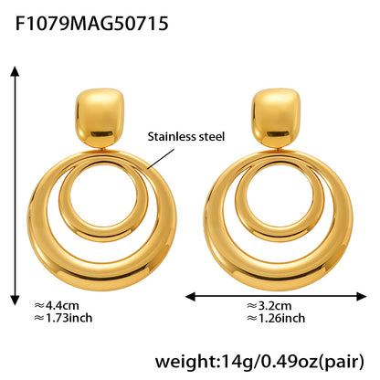 Geometric Multi-Layer Hoop Earrings Stainless Steel Statement Dangle Earrings – High Fashion Modern Jewelry | WANTI Jewelry
