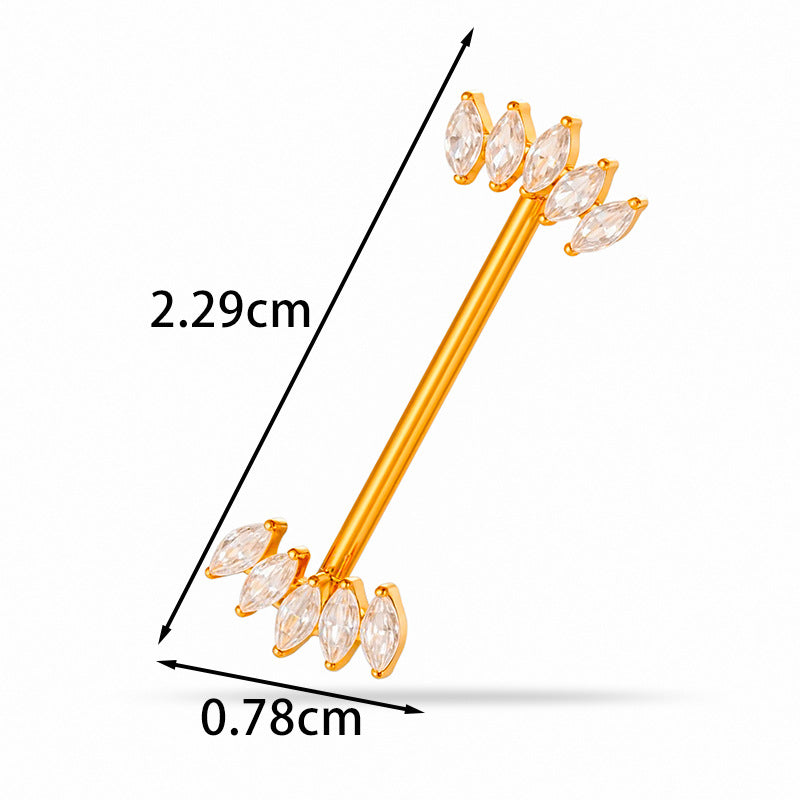 G23 Titanium Nipple Ring with CZ Gem | F136 Implant Grade Barbell Piercing Jewelry