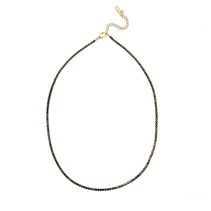 18K Gold Plated Stainless Steel Micro-Paved Green & Black Crystal Necklace – High-End Minimalist Jewelry