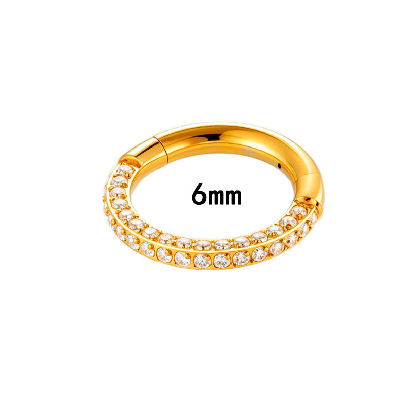 G23/F136 Titanium 1.3mm Closed Hoop with Cubic Zirconia | Nose & Ear Piercing Jewelry