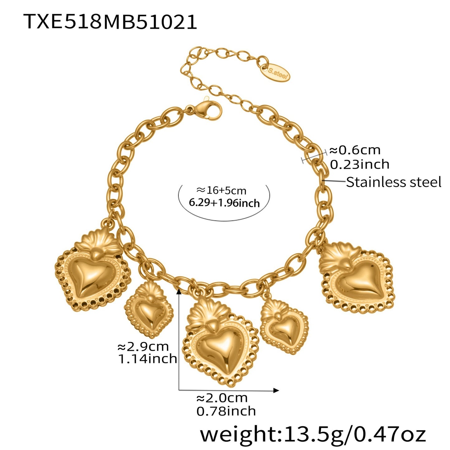 Stainless Steel Strawberry & Sunflower Jewelry Set – Necklace · Bracelet · Earrings