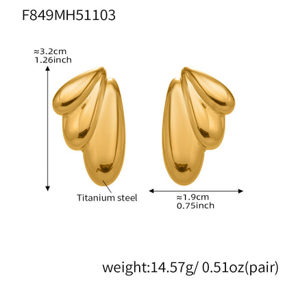 Stainless Steel Wing Earrings – Elegant High-End Statement Fashion Jewelry for Women
