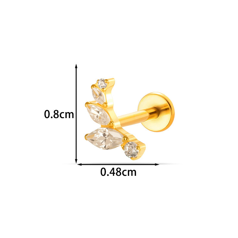 G23/F136 Titanium Micro CZ Internal Thread Piercing Jewelry – Christmas Tree, Rose, Comb & Bunny | 10 Styles