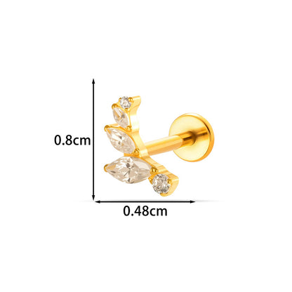 G23/F136 Titanium Micro CZ Internal Thread Piercing Jewelry – Christmas Tree, Rose, Comb & Bunny | 10 Styles