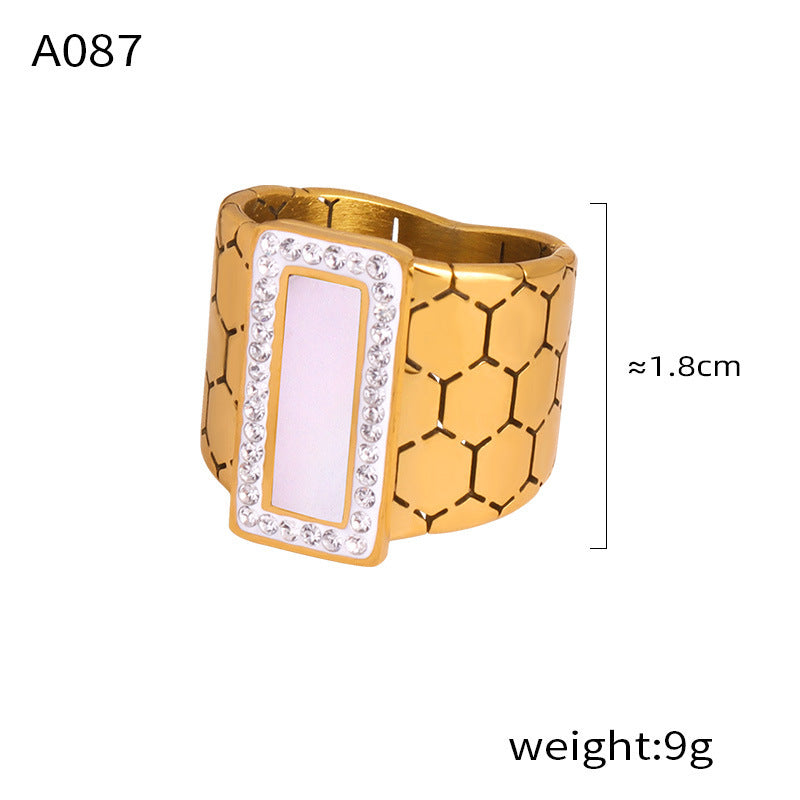 Trendy Stainless Steel Chain Jewelry Set – Rings, Bracelet, Earrings, Necklace & Bangle