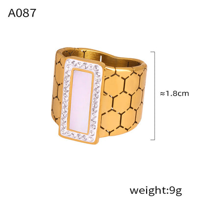 Trendy Stainless Steel Chain Jewelry Set – Rings, Bracelet, Earrings, Necklace & Bangle
