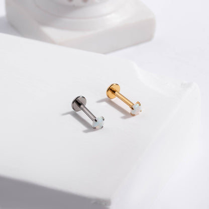 G23/F136 Titanium Opal Insertion Push Pin  Cartilage Piercing | Fashionable & Hypoallergenic Jewelry