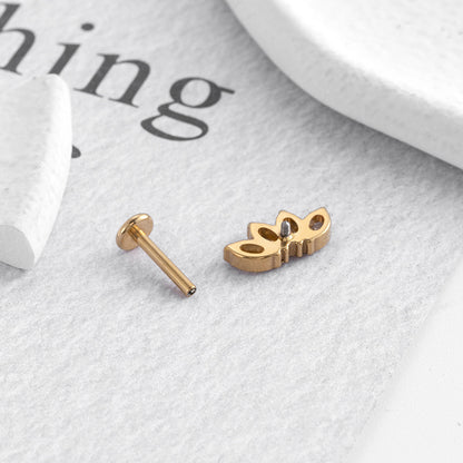 G23 Titanium Moon, Leaf & Flower CZ Studs for Cartilage Piercings | F136 Hypoallergenic Ear Bone Jewelry