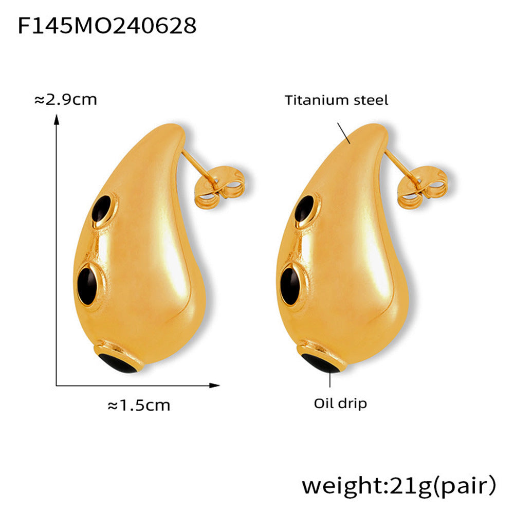 Elegant Teardrop Zircon Earrings – Stainless Steel Enamel, Pearl & Rhinestone Collection | Hypoallergenic Fashion Jewelry