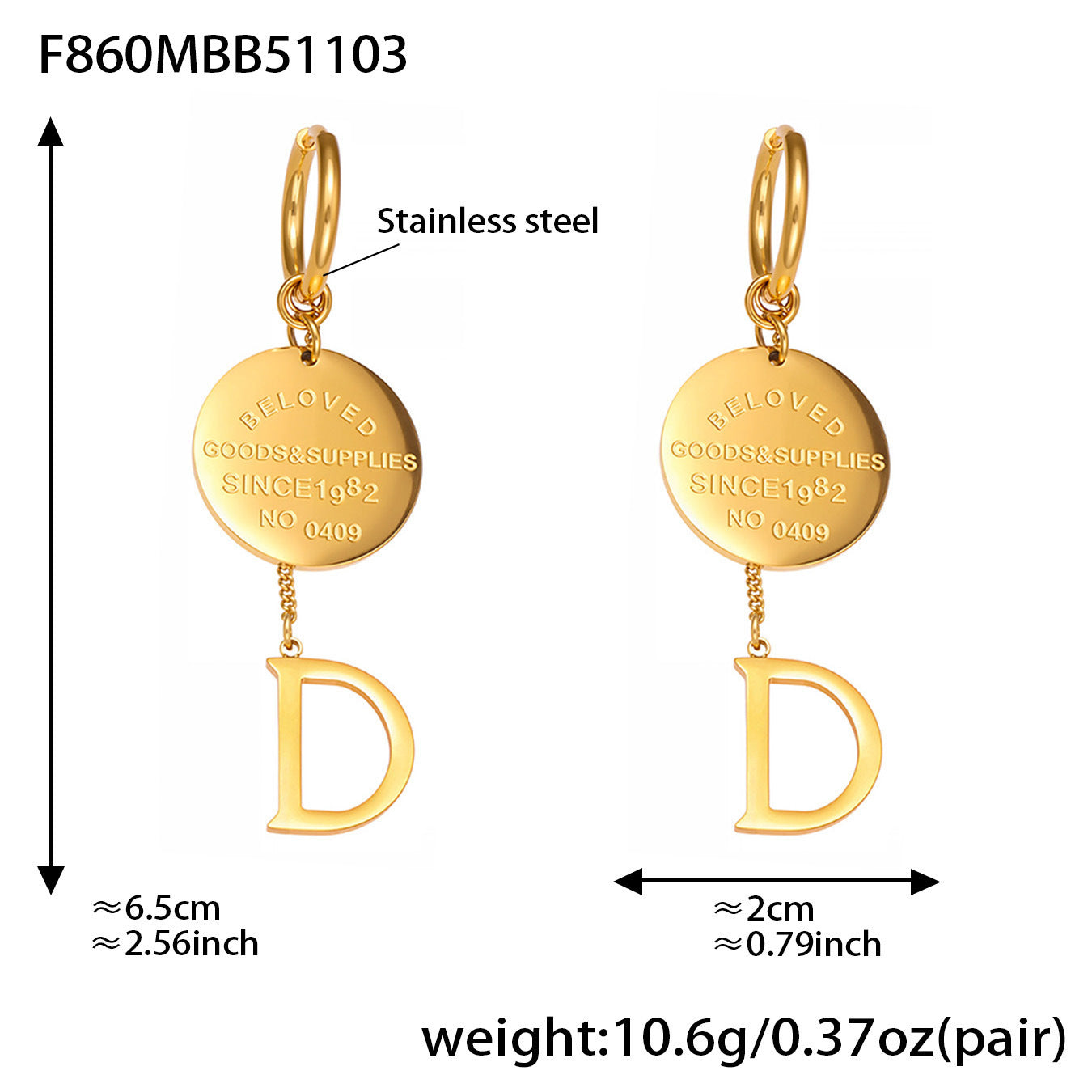 Stainless Steel Geometric D-Shape Tassel Earrings – Modern Minimalist Long Drop Dangle Earrings for Women | WANTI Fashion Jewelry