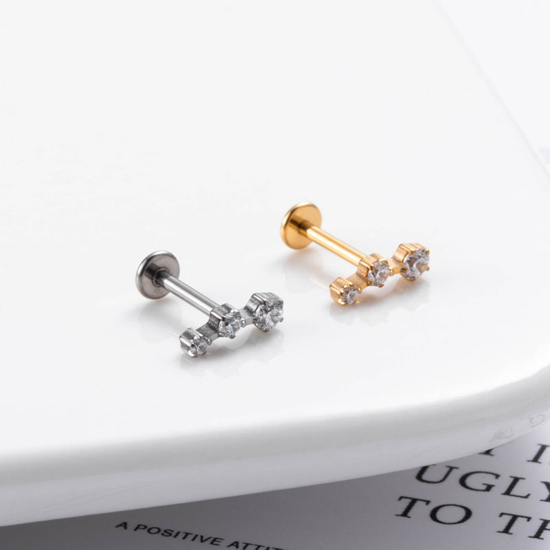 Titanium Zircon Piercing Stud – Hypoallergenic & Minimalist Jewelry