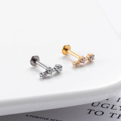 Titanium Zircon Piercing Stud – Hypoallergenic & Minimalist Jewelry