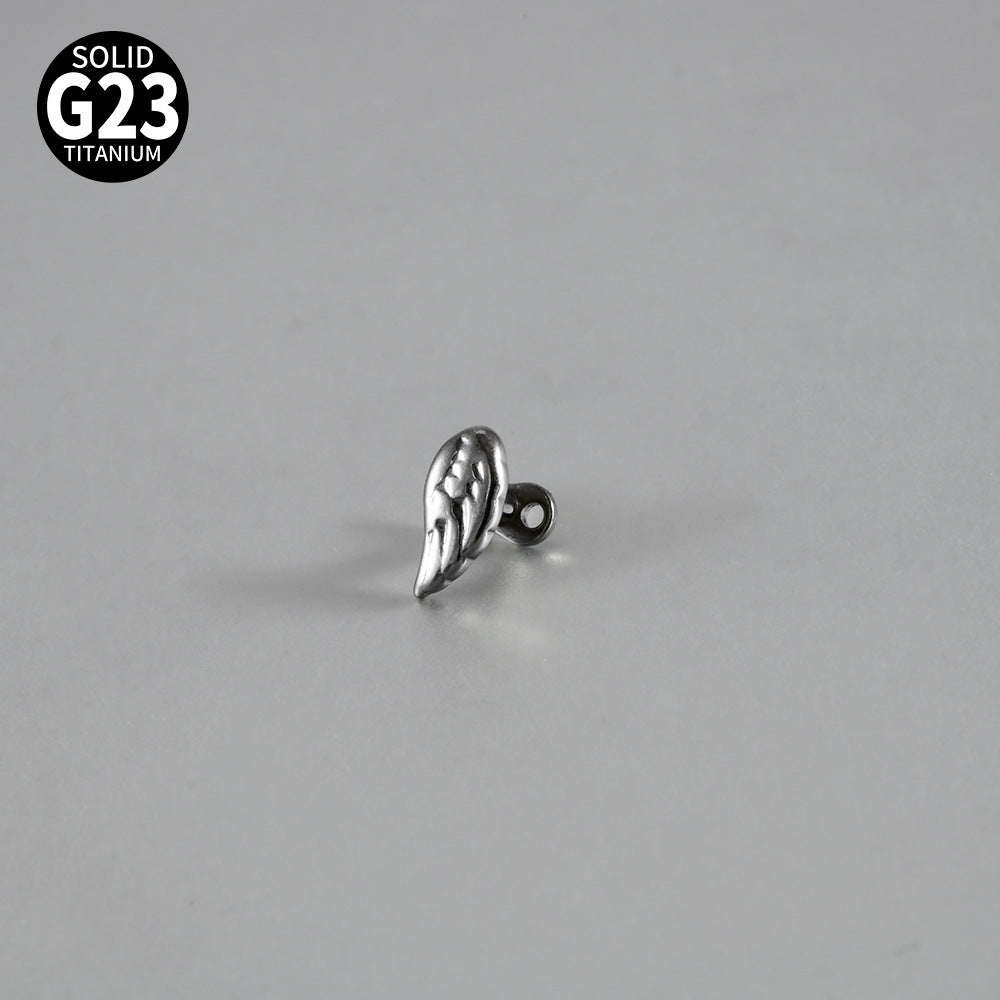 ASTM F136 Titanium Angel Wing Dermal Top – Internally Threaded Micro Dermal Anchor Jewelry for Collarbone & Surface Piercing