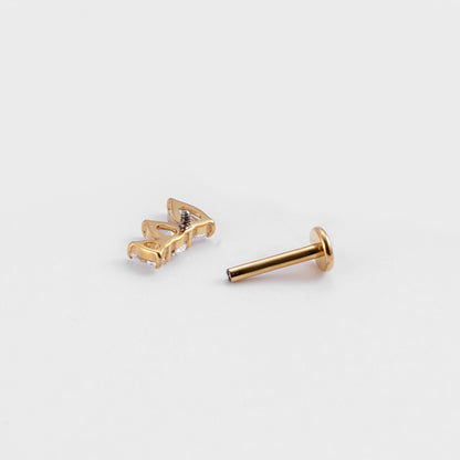 G23 Titanium Crown Butterfly Floral CZ Cartilage Studs | F136 Titanium Hypoallergenic Piercing Jewelry