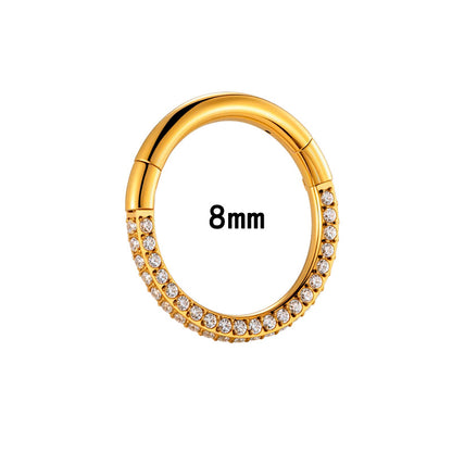 G23/F136 Titanium 1.3mm Closed Hoop with Cubic Zirconia | Nose & Ear Piercing Jewelry