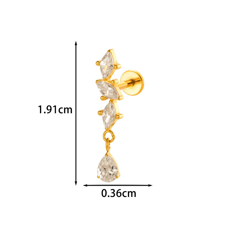 G23/F136 Titanium Internal Thread Lip & Cartilage Studs – Heart, Cross & 10 Classic Designs | Gold & Silver