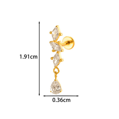 G23/F136 Titanium Internal Thread Lip & Cartilage Studs – Heart, Cross & 10 Classic Designs | Gold & Silver