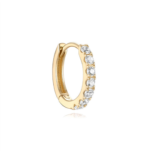 14K Gold Inlaid Zircon Stud Earrings – Refined Sparkle for Piercing Stacks