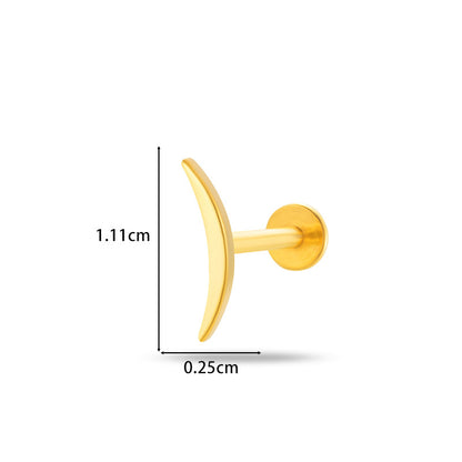 G23/F136 Titanium Moon & Star Push Pin Stud – Flat Base Lip & Ear Cartilage Piercing Jewelry | 12 Styles