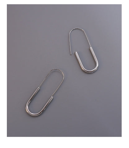 Stainless Steel Paperclip Earrings Set – Minimalist High-End Design, Gold & Silver Colors, Fashion Statement Jewelry for Women