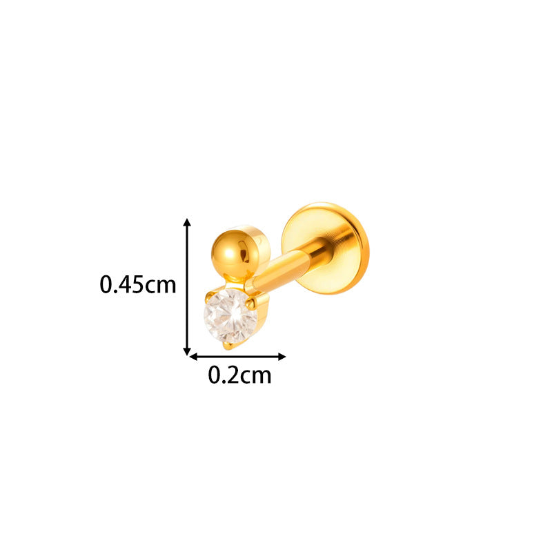 G23/F136 Titanium Internally Threaded Flat Back Lip Studs Cactus Star Flower Piercing Jewelry – Hypoallergenic Cartilage Earrings for Daily & Professional Use