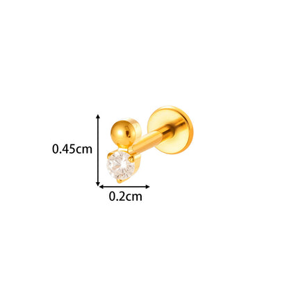 G23/F136 Titanium Internally Threaded Flat Back Lip Studs Cactus Star Flower Piercing Jewelry – Hypoallergenic Cartilage Earrings for Daily & Professional Use