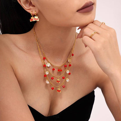 Gold Stainless Steel Bell Drop Hoop Earrings | Festive Christmas Jewelry – WANTI Jewelry