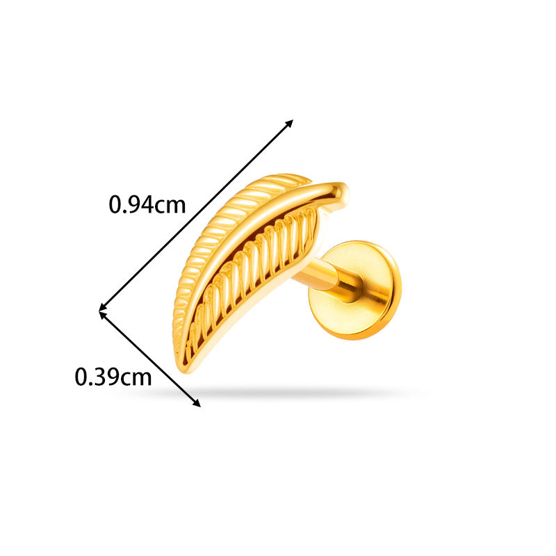 Implant Grade G23 ASTM F136 Titanium Geometric Labret Stud | Push Pin Flat Back 16G Lip & Cartilage Piercing Jewelry