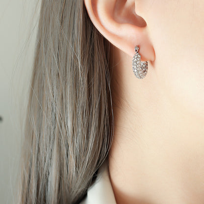 Stainless Steel Zircon Hoop Earrings Set | Modern Minimalist Sparkling Fashion Jewelry