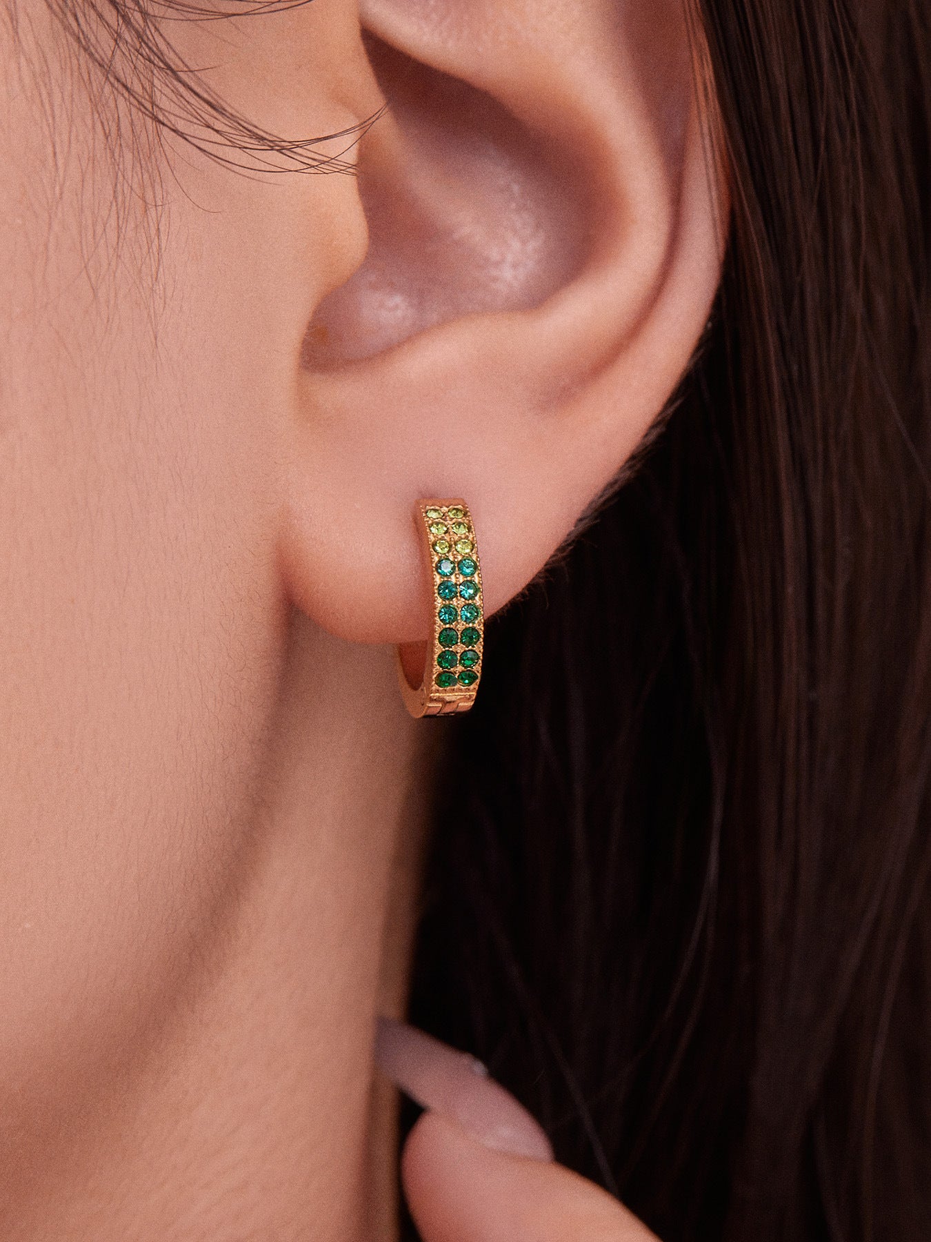 Colorful Zircon U-Shaped Hoop Earrings Set – Stainless Steel Hypoallergenic Minimalist Jewelry for Women | Trendy Fashion Earrings by WANTI Jewelry