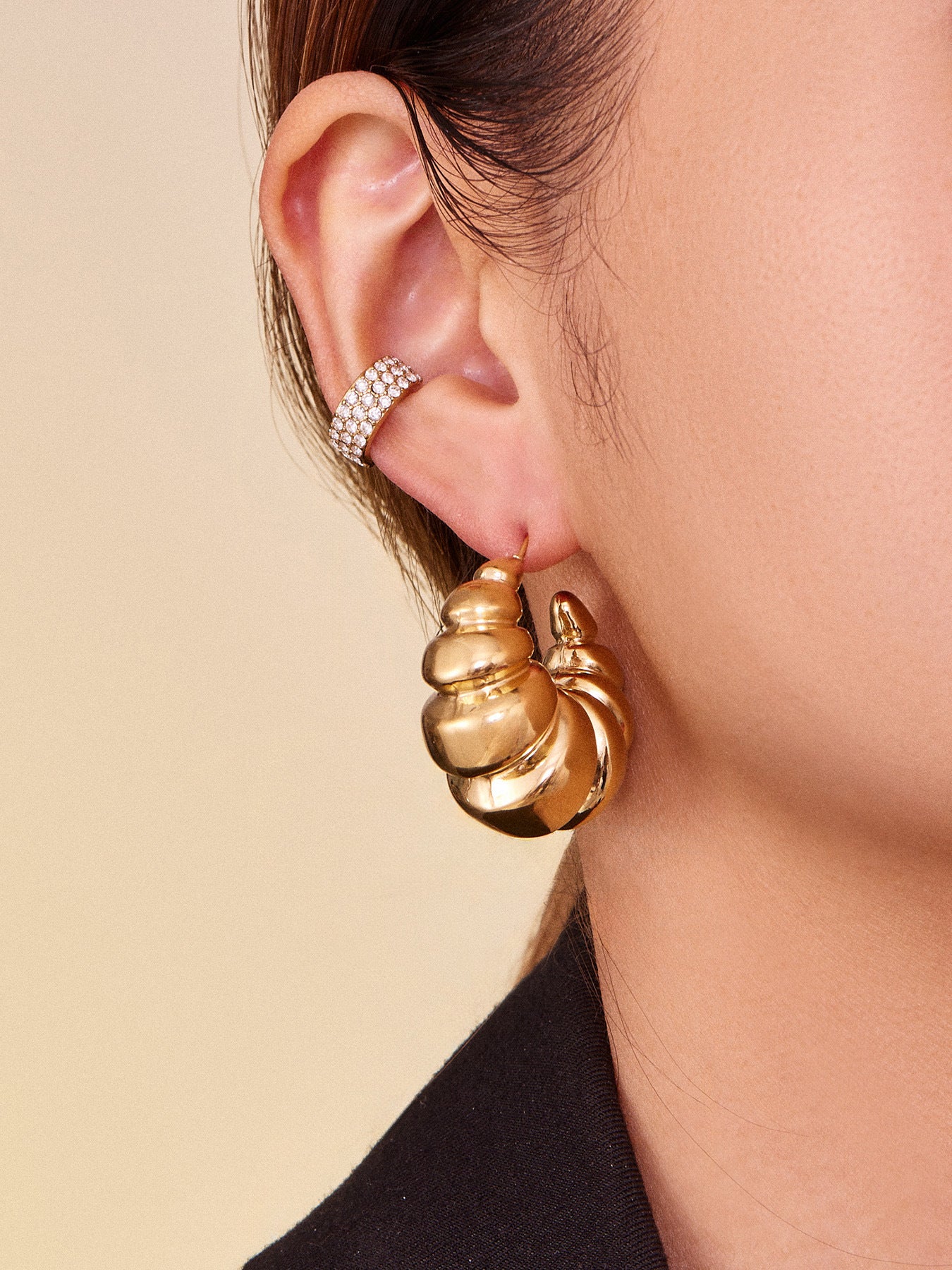 Twisted Horn Bag Hoop Earrings Set – High-Quality Stainless Steel Minimalist Statement Jewelry | WANTI Jewelry