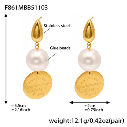 Stainless Steel Geometric D-Shape Tassel Earrings – Modern Minimalist Long Drop Dangle Earrings for Women | WANTI Fashion Jewelry