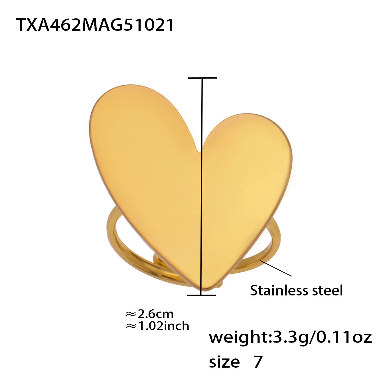 Stainless Steel Heart Sweater Chain Jewelry Set – Long Heart Necklace + Heart Earrings + Heart Ring | Fashion Gift Set