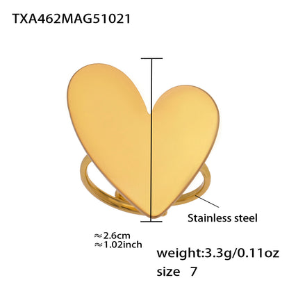 Stainless Steel Heart Sweater Chain Jewelry Set – Long Heart Necklace + Heart Earrings + Heart Ring | Fashion Gift Set