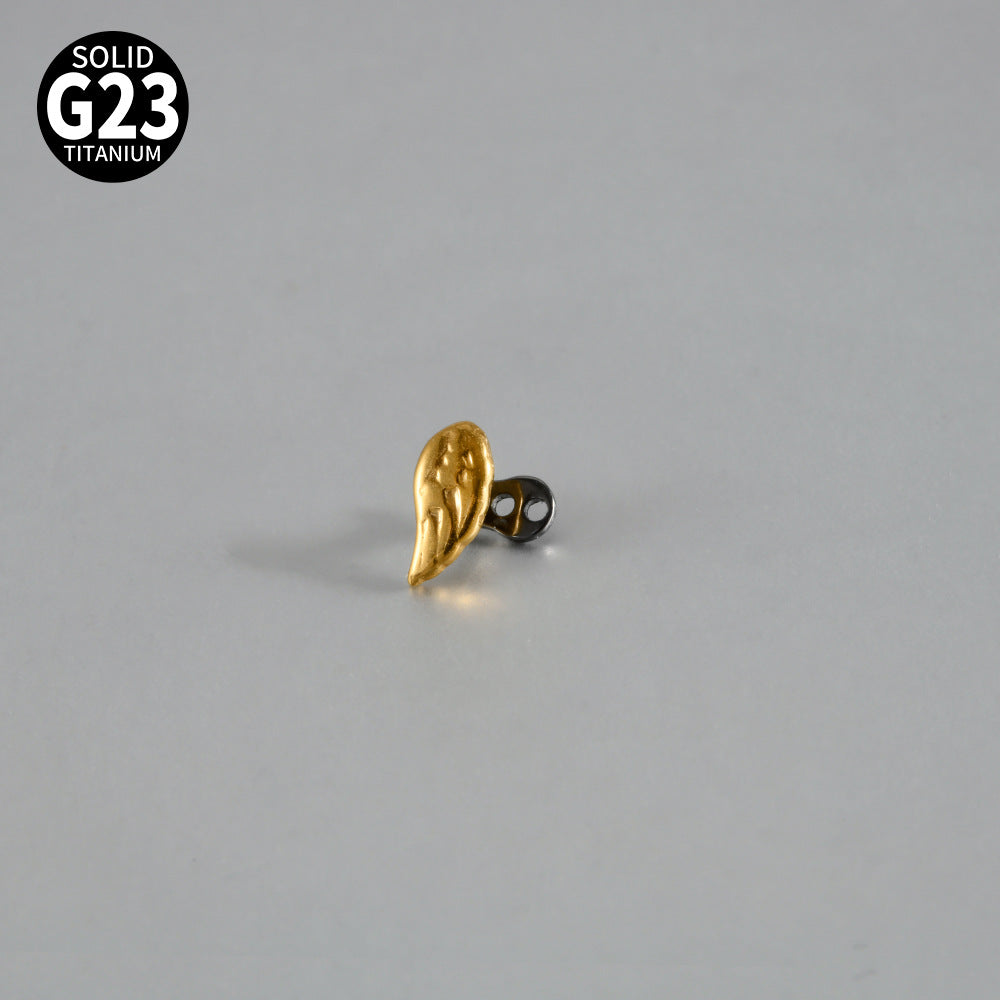 ASTM F136 Titanium Angel Wing Dermal Top – Internally Threaded Micro Dermal Anchor Jewelry for Collarbone & Surface Piercing