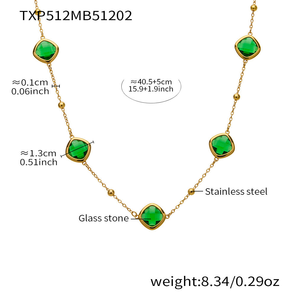 Modern Geometric Glass Jewelry | Stainless Steel Necklaces, Bracelets & Earrings