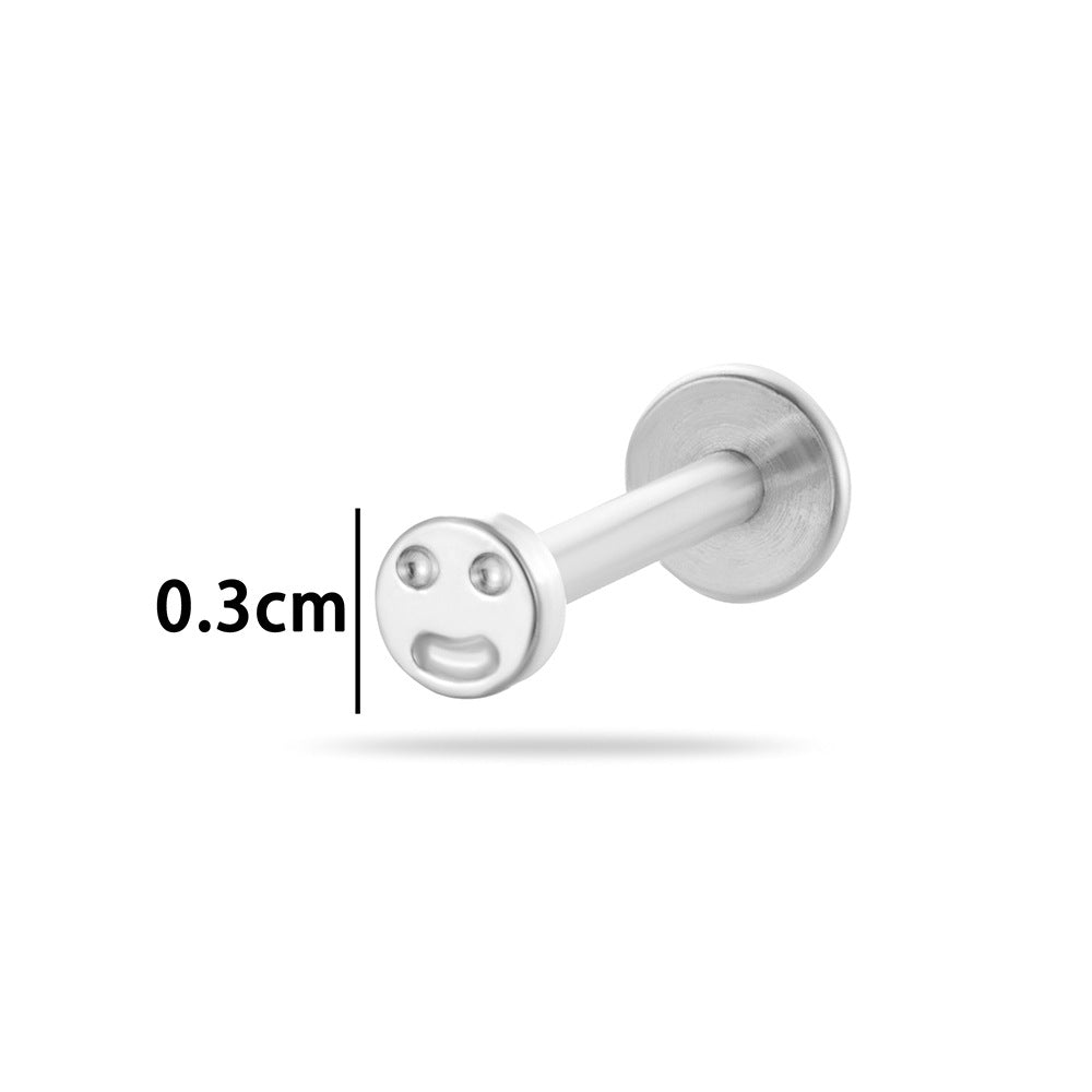F136 Titanium Internally Threaded Cartilage Stud – Heart, Butterfly, Rocket, Bone, Smiley Face Designs | Hypoallergenic Piercing Jewelry