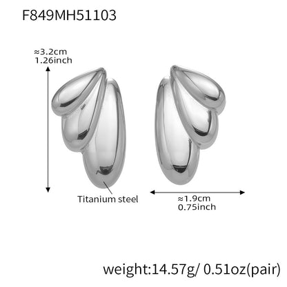 Stainless Steel Wing Earrings – Elegant High-End Statement Fashion Jewelry for Women