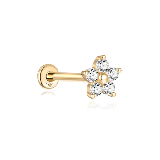 14K Gold Flower Stud Earrings – Dainty, Hypoallergenic & Everyday Elegance