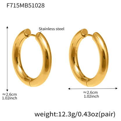 Statement Stainless Steel Hoop Earrings – Bold Geometric Circle Earrings, Modern Minimalist Jewelry for Women
