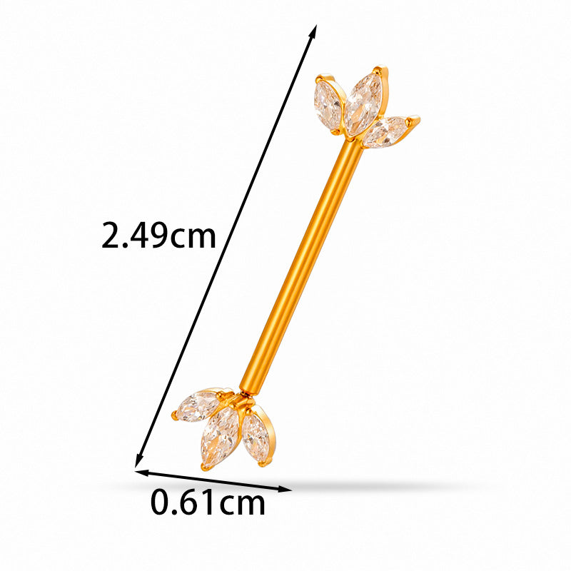 G23 Titanium Nipple Ring with CZ Gem | F136 Implant Grade Barbell Piercing Jewelry