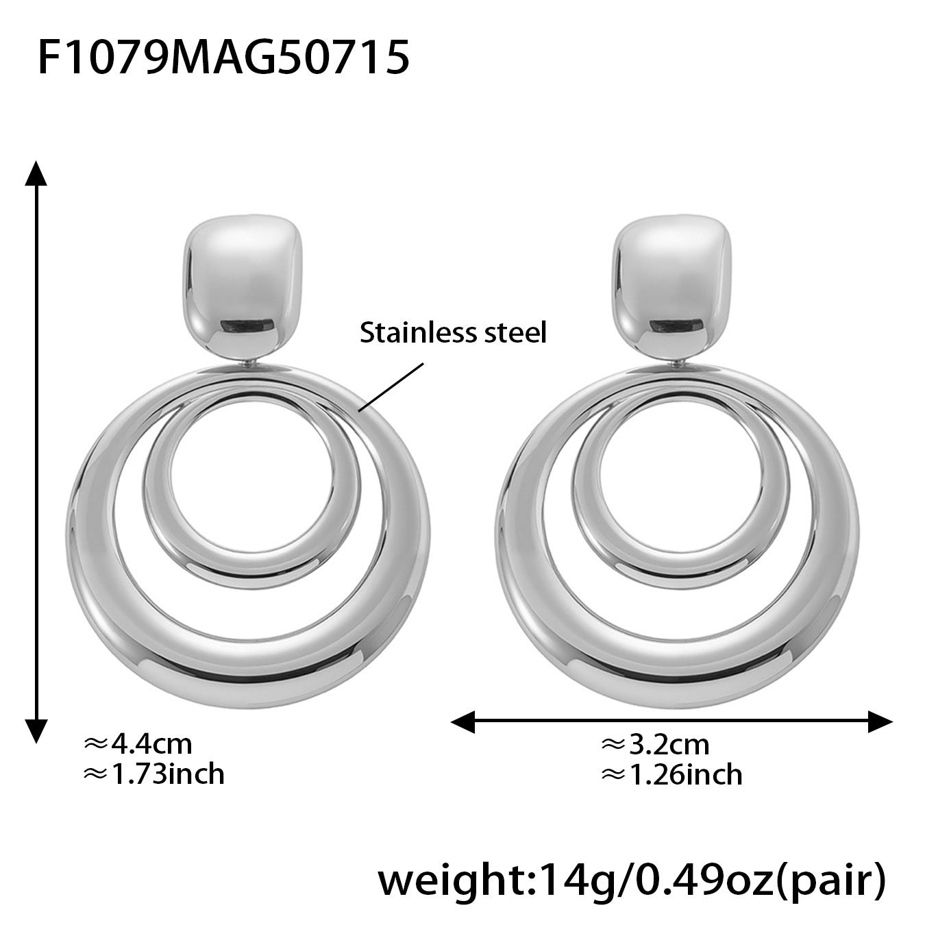 Geometric Multi-Layer Hoop Earrings Stainless Steel Statement Dangle Earrings – High Fashion Modern Jewelry | WANTI Jewelry