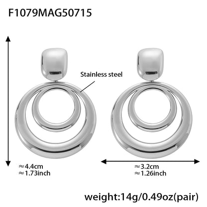 Geometric Multi-Layer Hoop Earrings Stainless Steel Statement Dangle Earrings – High Fashion Modern Jewelry | WANTI Jewelry