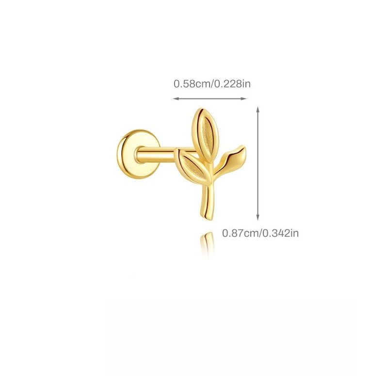 ASTM F136 Flower/ Woodpecker/Fish/Butterfly Flatback Cartilage Piercing Earrings